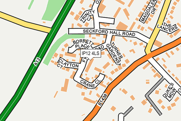 IP12 4LS map - OS OpenMap – Local (Ordnance Survey)
