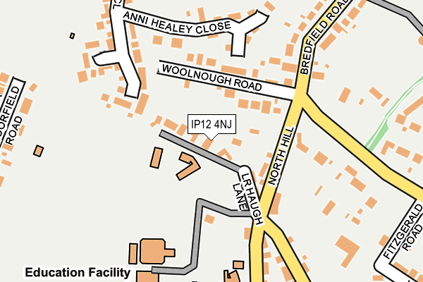 IP12 4NJ map - OS OpenMap – Local (Ordnance Survey)