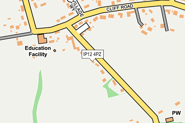 IP12 4PZ map - OS OpenMap – Local (Ordnance Survey)