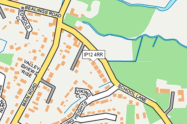 IP12 4RR map - OS OpenMap – Local (Ordnance Survey)