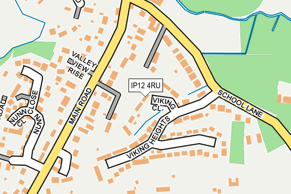 IP12 4RU map - OS OpenMap – Local (Ordnance Survey)