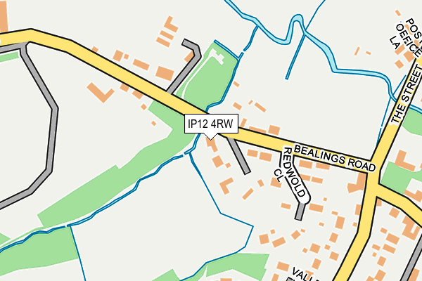IP12 4RW map - OS OpenMap – Local (Ordnance Survey)