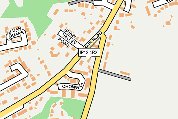 IP12 4RX map - OS OpenMap – Local (Ordnance Survey)