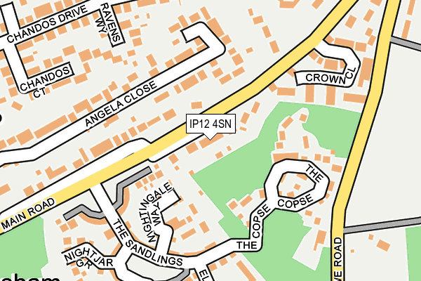 IP12 4SN map - OS OpenMap – Local (Ordnance Survey)