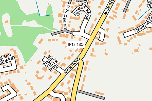 IP12 4SQ map - OS OpenMap – Local (Ordnance Survey)