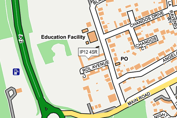 IP12 4SR map - OS OpenMap – Local (Ordnance Survey)