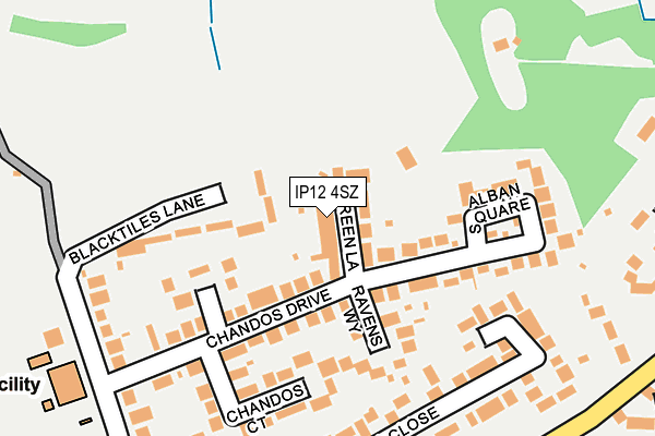 IP12 4SZ map - OS OpenMap – Local (Ordnance Survey)