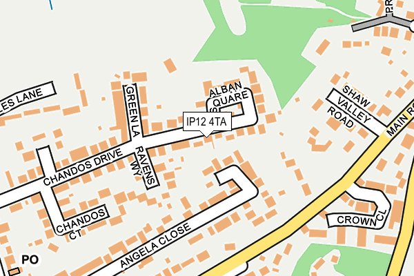 IP12 4TA map - OS OpenMap – Local (Ordnance Survey)