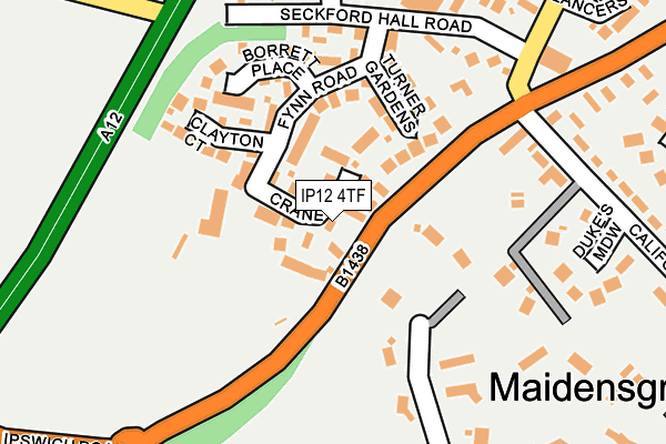 IP12 4TF map - OS OpenMap – Local (Ordnance Survey)