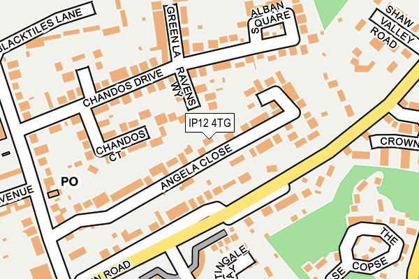 IP12 4TG map - OS OpenMap – Local (Ordnance Survey)