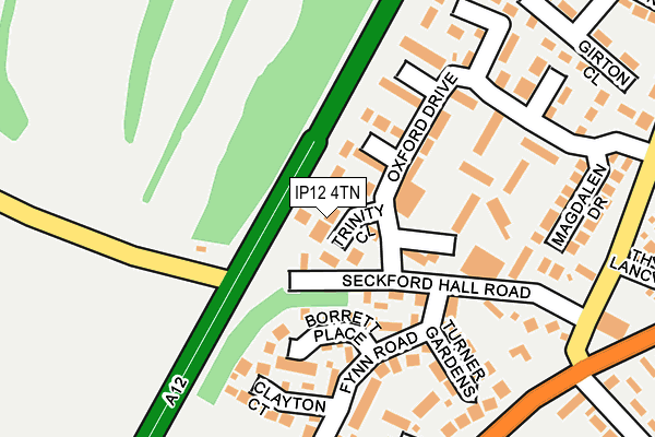 IP12 4TN map - OS OpenMap – Local (Ordnance Survey)