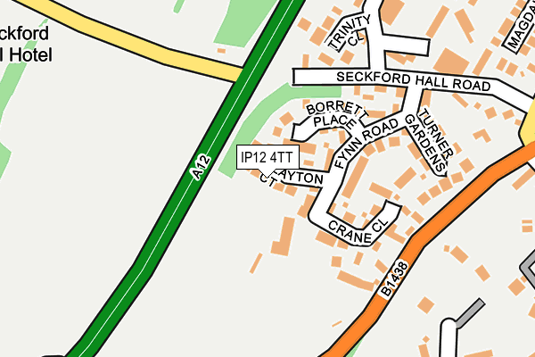 IP12 4TT map - OS OpenMap – Local (Ordnance Survey)