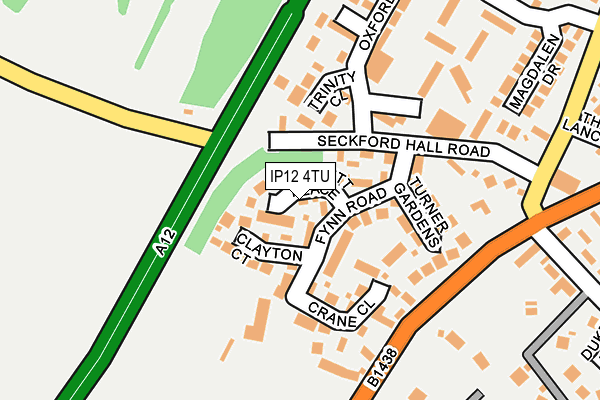 IP12 4TU map - OS OpenMap – Local (Ordnance Survey)
