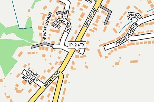 IP12 4TX map - OS OpenMap – Local (Ordnance Survey)