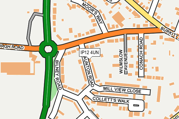 IP12 4UN map - OS OpenMap – Local (Ordnance Survey)
