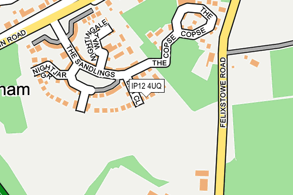 IP12 4UQ map - OS OpenMap – Local (Ordnance Survey)