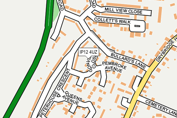 IP12 4UZ map - OS OpenMap – Local (Ordnance Survey)