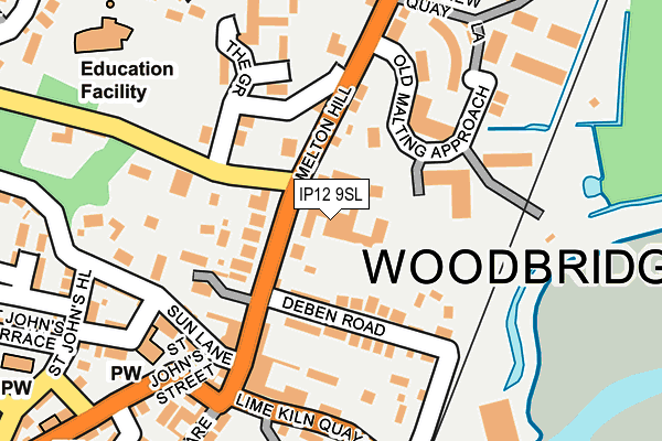 IP12 9SL map - OS OpenMap – Local (Ordnance Survey)