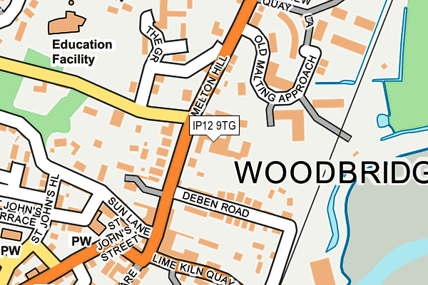 IP12 9TG map - OS OpenMap – Local (Ordnance Survey)