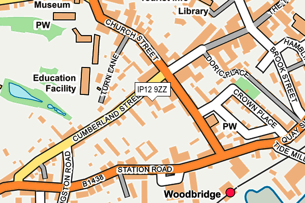 IP12 9ZZ map - OS OpenMap – Local (Ordnance Survey)