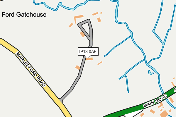 IP13 0AE map - OS OpenMap – Local (Ordnance Survey)