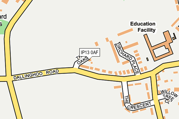 IP13 0AF map - OS OpenMap – Local (Ordnance Survey)