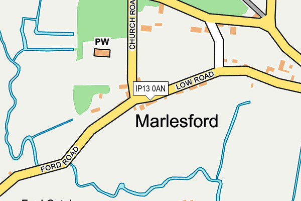 IP13 0AN map - OS OpenMap – Local (Ordnance Survey)