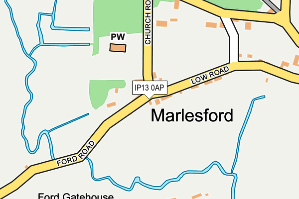 IP13 0AP map - OS OpenMap – Local (Ordnance Survey)