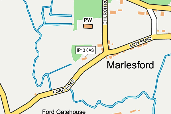 IP13 0AS map - OS OpenMap – Local (Ordnance Survey)