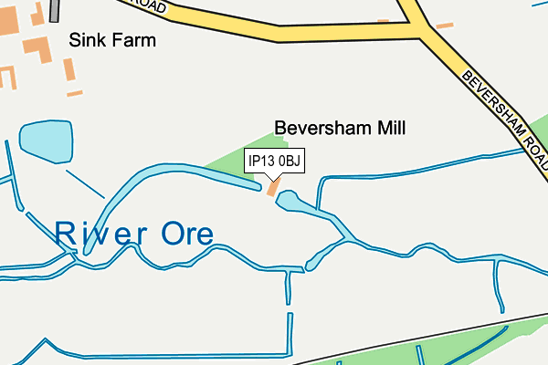 IP13 0BJ map - OS OpenMap – Local (Ordnance Survey)