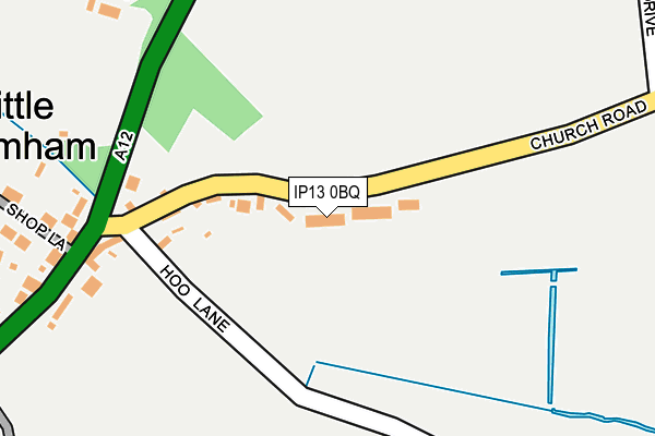 IP13 0BQ map - OS OpenMap – Local (Ordnance Survey)