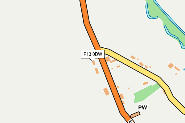IP13 0DW map - OS OpenMap – Local (Ordnance Survey)