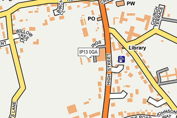 IP13 0GA map - OS OpenMap – Local (Ordnance Survey)