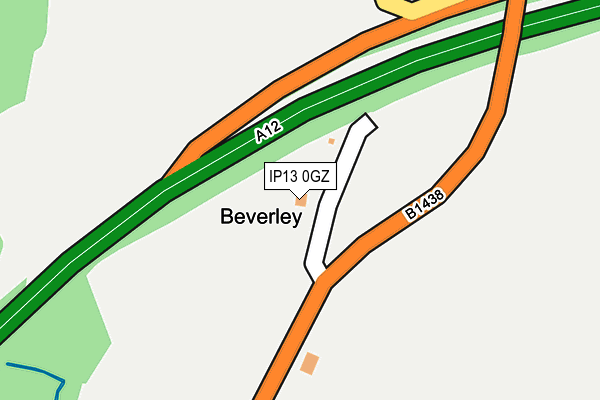 IP13 0GZ map - OS OpenMap – Local (Ordnance Survey)