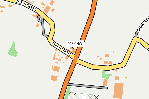 IP13 0HW map - OS OpenMap – Local (Ordnance Survey)