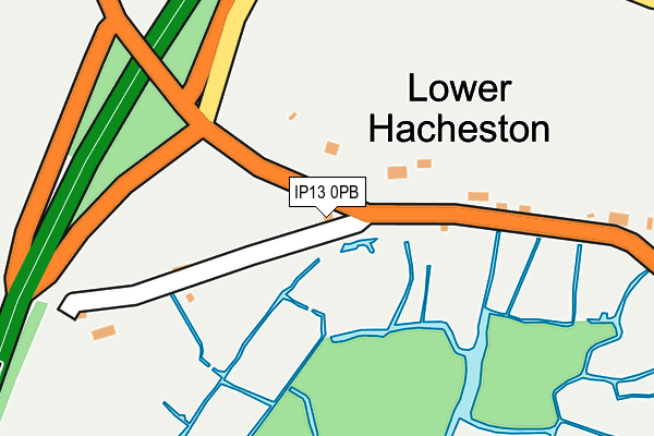 IP13 0PB map - OS OpenMap – Local (Ordnance Survey)