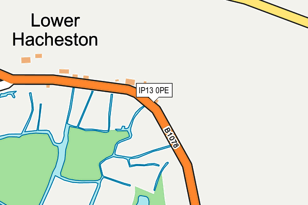 IP13 0PE map - OS OpenMap – Local (Ordnance Survey)