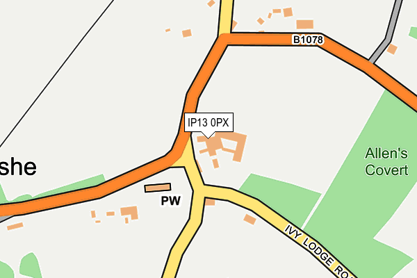 IP13 0PX map - OS OpenMap – Local (Ordnance Survey)