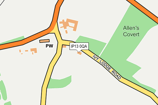 IP13 0QA map - OS OpenMap – Local (Ordnance Survey)