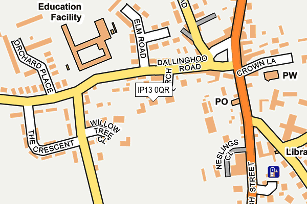 IP13 0QR map - OS OpenMap – Local (Ordnance Survey)