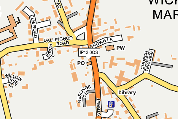 IP13 0QS map - OS OpenMap – Local (Ordnance Survey)
