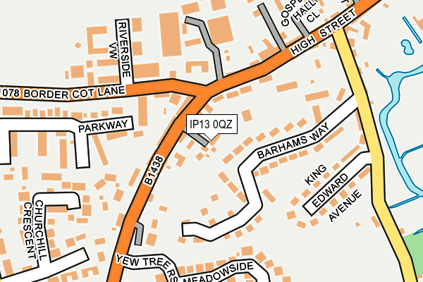 IP13 0QZ map - OS OpenMap – Local (Ordnance Survey)