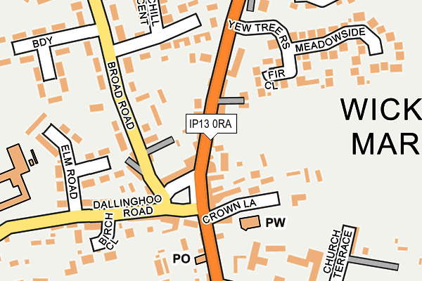 IP13 0RA map - OS OpenMap – Local (Ordnance Survey)