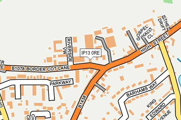 IP13 0RE map - OS OpenMap – Local (Ordnance Survey)