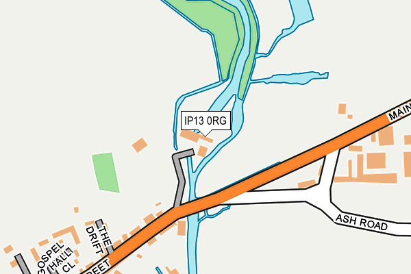 IP13 0RG map - OS OpenMap – Local (Ordnance Survey)