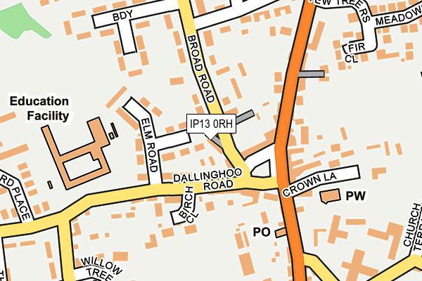 IP13 0RH map - OS OpenMap – Local (Ordnance Survey)