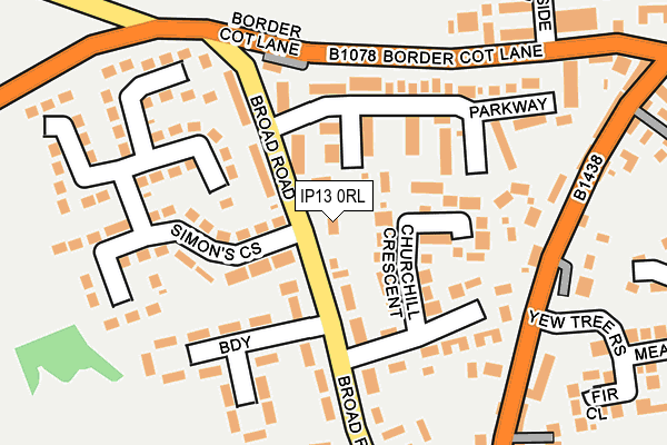 IP13 0RL map - OS OpenMap – Local (Ordnance Survey)