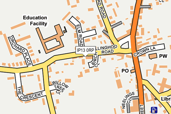 IP13 0RP map - OS OpenMap – Local (Ordnance Survey)