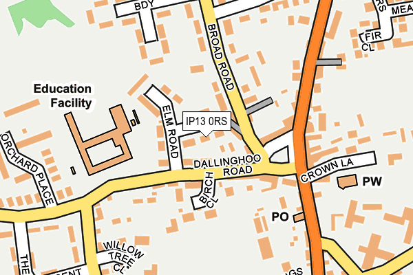 IP13 0RS map - OS OpenMap – Local (Ordnance Survey)