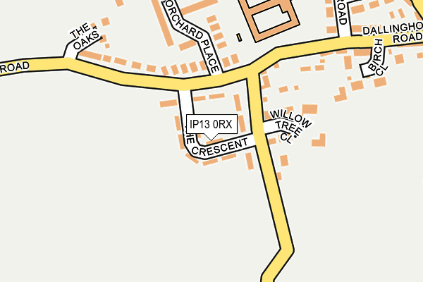 IP13 0RX map - OS OpenMap – Local (Ordnance Survey)